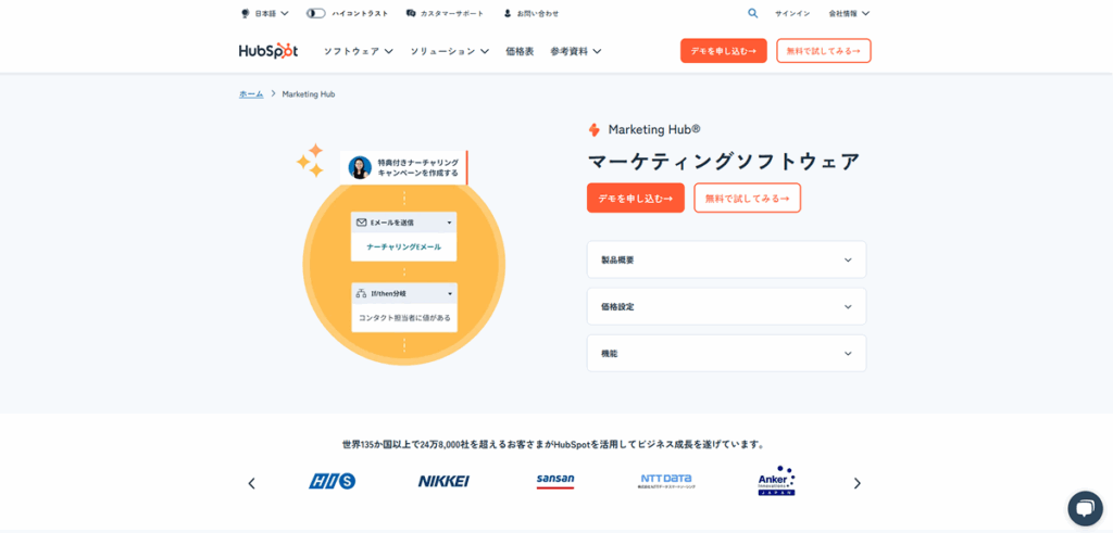 HubSpot Marketing Hub(ハブスポット マーケティング ハブ)