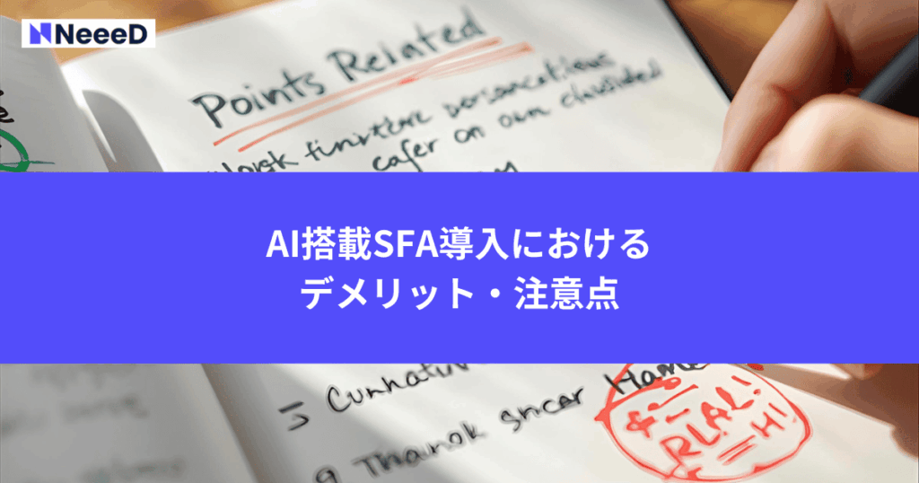 AI搭載SFA導入における
デメリット・注意点